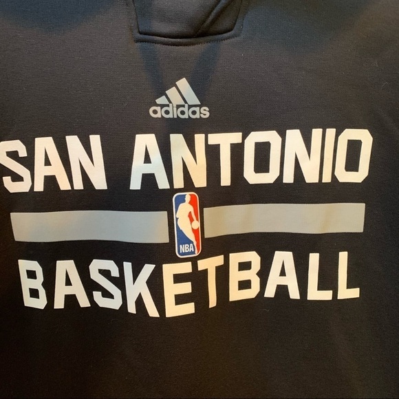 Adidas || San Antonio NBA Basketball Black Hoodie Sweatshirt M - Picture 4 of 13